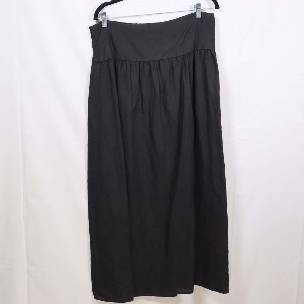 Seed Heritage Maxi Skirt 16 Black Womens Minimalist Linen